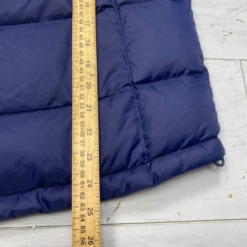 L.L. Bean Puffer Vest Women S Navy Blue Goose Down Insulated Fleece Lined 276563